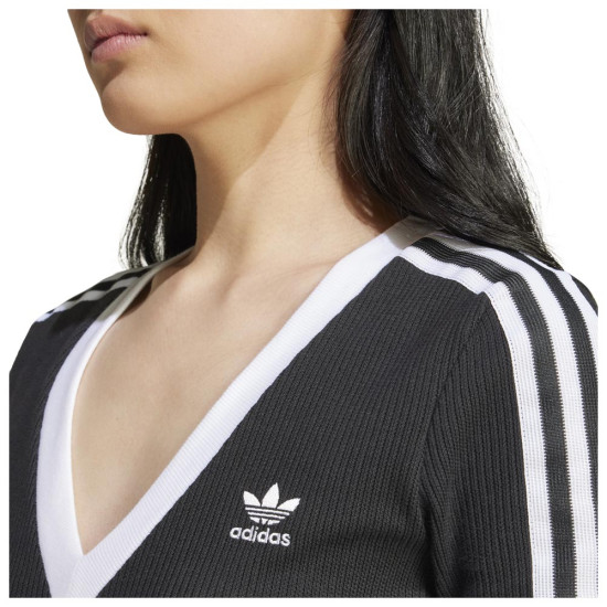 Adidas Γυναικείο φόρεμα Adicolor 3-Stripes Knit V-Neck Dress